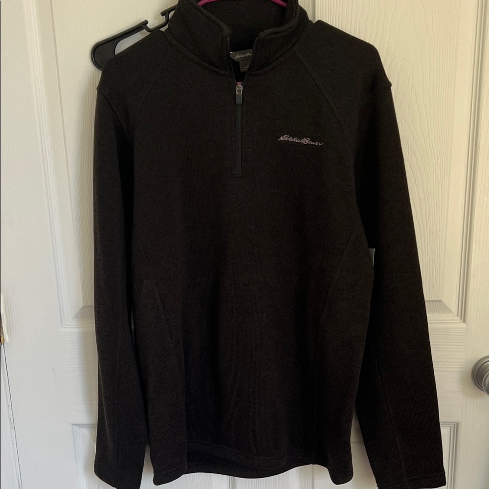Eddie Bauer Men's black quarter zip Sweater